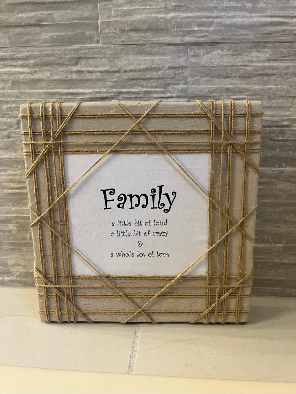 Family Jute Wrapped Table Art – Neutral